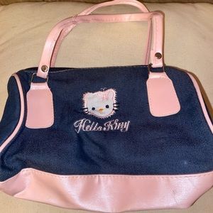 vintage y2k hello kitty denim purse